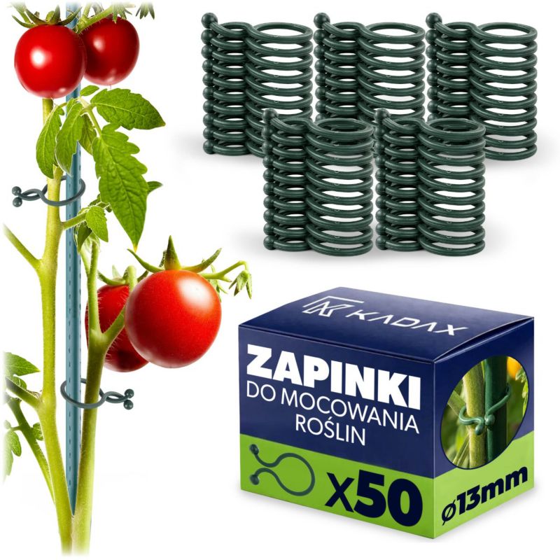 Klipsy Do Roślin KADAX Zapinki Pomidorów mocowania Łodyg Pędów Fasoli 13mm 50szt