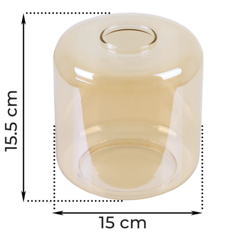 Klosz do lampy wiszącej Light Home LH Novalja E27 miodowy szklany 15.5x15cm 1szt.