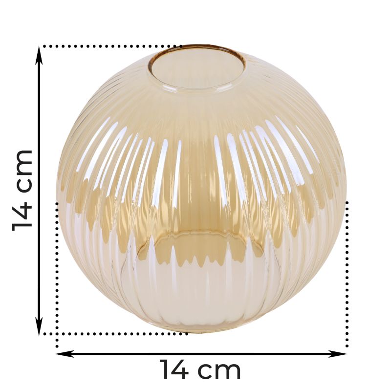 Klosz do lampy wiszącej Light Home LH Riffle E27 miodowy szklany 14x14cm 1szt.