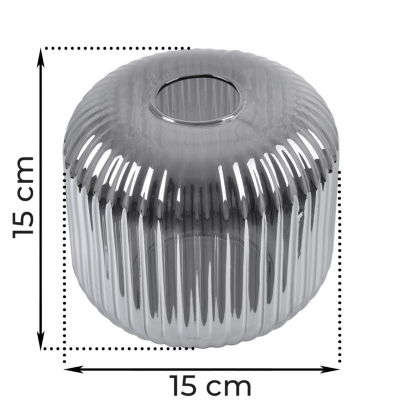 Klosz do lampy wiszącej Light Home LH Riffle E27 szary szklany 15x15cm 1szt.