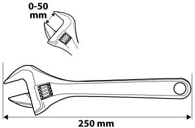 Klucz nastawny Neo 250 mm zakres 0-50 mm