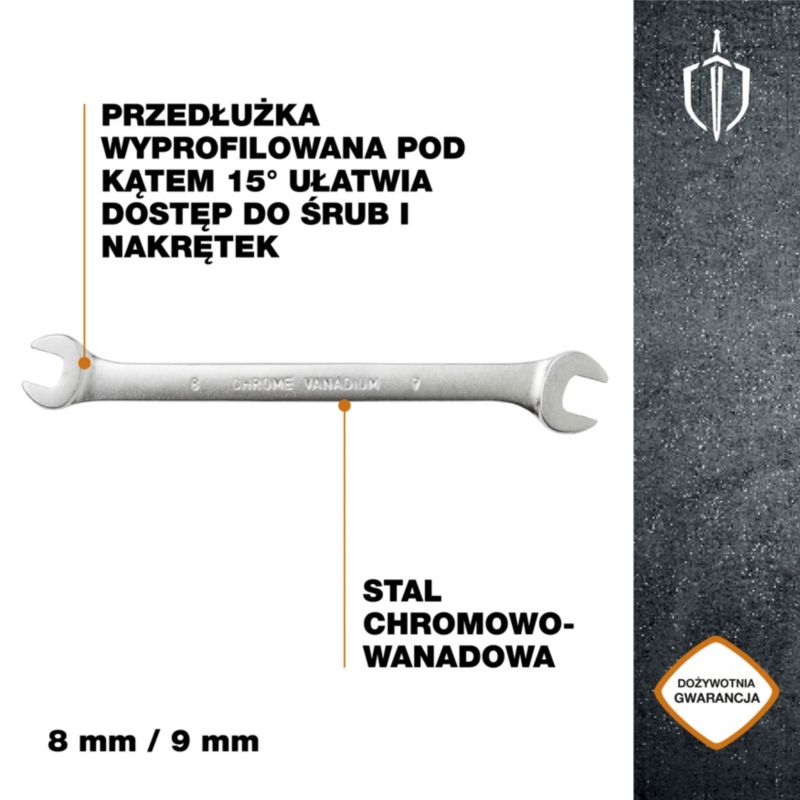 Klucz płaski Magnusson 8 x 9 mm