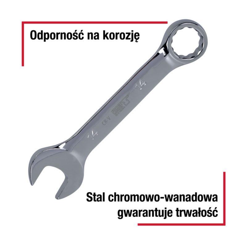 Klucz płasko-oczkowy Forge Steel krótki 14 mm