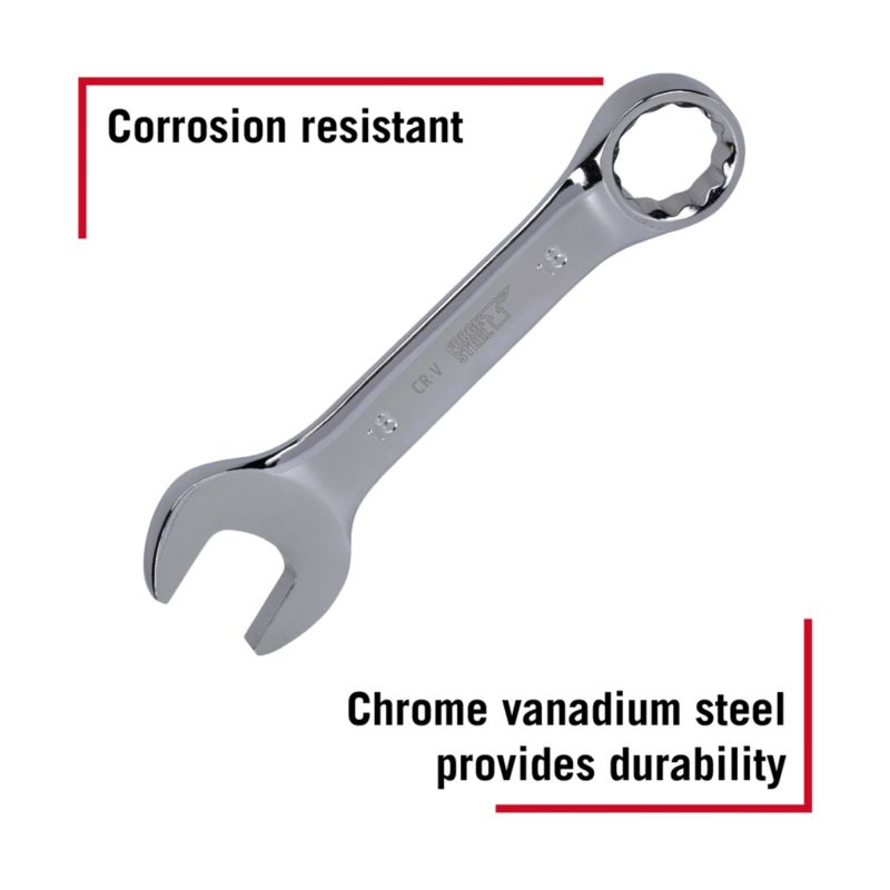 Klucz płasko-oczkowy Forge Steel krótki 18 mm