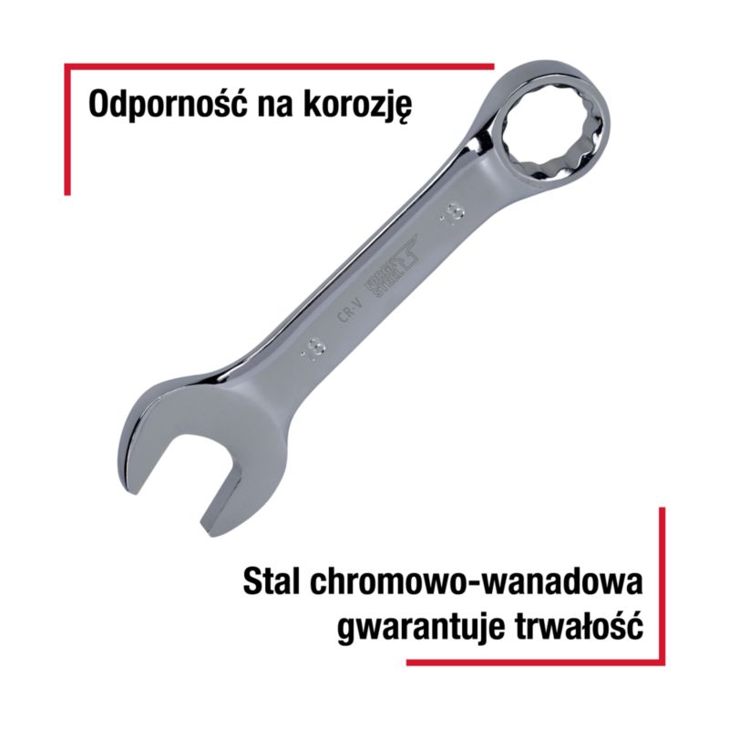 Klucz płasko-oczkowy Forge Steel krótki 18 mm