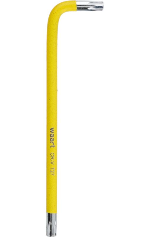 Klucz torx T27 WAART długi - żółty, otwór, magnes, 1 szt.