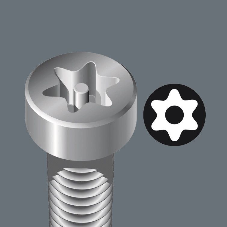 Klucz trzpieniowy Wera TORX BO z otworem Multicolour, z końcówką kulistą, TX 8 x 76 mm, 05024350001, 1szt.