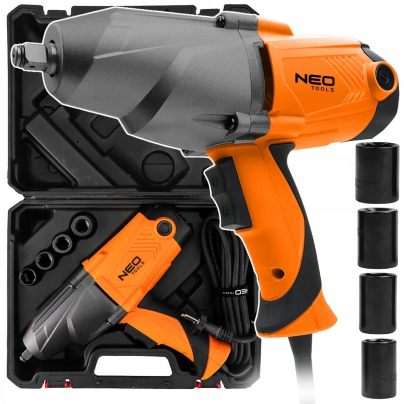 Klucz udarowy  Neo Tools do kół elektryczny 230V mocny 700Nm 1/2" walizka nasadki, 1szt