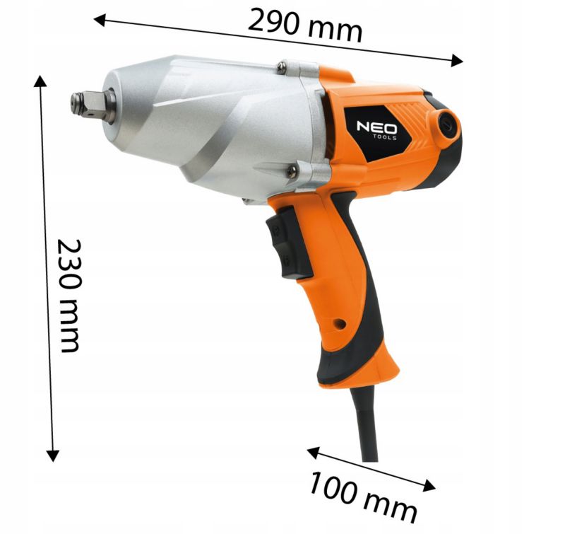 Klucz udarowy  Neo Tools do kół elektryczny 230V mocny 700Nm 1/2" walizka nasadki, 1szt