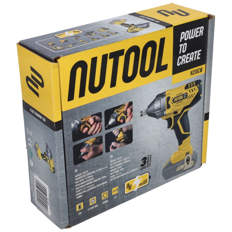 Klucz udarowy NuTool ICW20 akumulatorowy 20V 280 Nm ZESTAW z ...