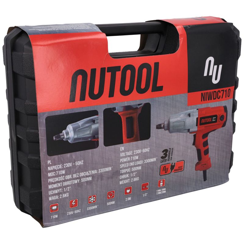 Klucz udarowy NuTool NIWDC710 SIECIOWY 1/2 NuTool 500 Nm 710W 1 szt