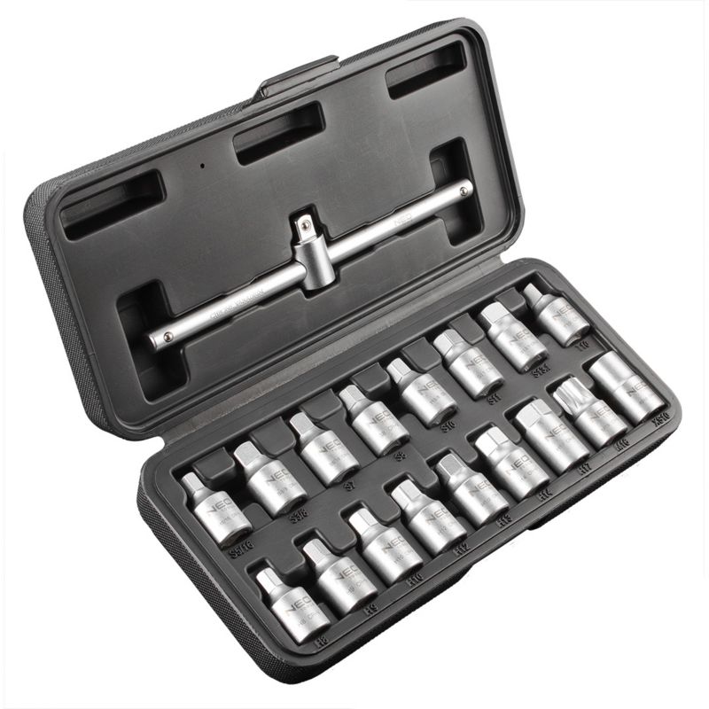 Klucze do spustu oleju NEO TOOLS 3/8", zestaw 18 szt. 1 kpl
