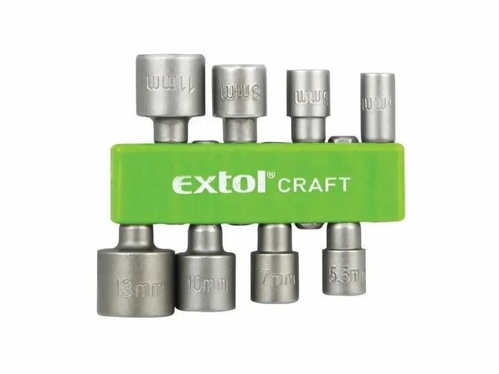 Klucze nasadowe Extol do wkrętarki wiertarki 5-13mm 8szt 1/4" HEX 8szt