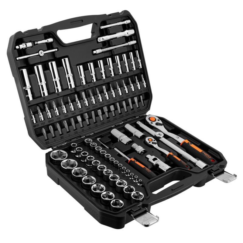 Klucze nasadowe NEO TOOLS 1/4", 1/2", CrV, zestaw 94 szt. 1 kpl
