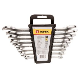 Klucze płaskie TOPEX dwustronne 6-22 mm, zestaw 8 szt. 1 kpl