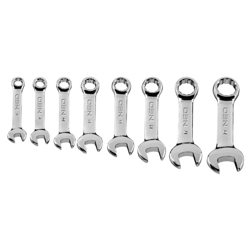 Klucze płasko-oczkowe NEO TOOLS 8-19 mm krótkie zestaw 8 szt. 1 kpl