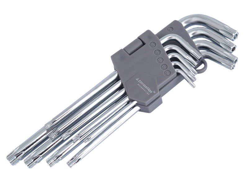 Klucze trzpieniowe otworowe, Carmotion, 180 mm do śrub TORX, T10 - T50, 9 szt.