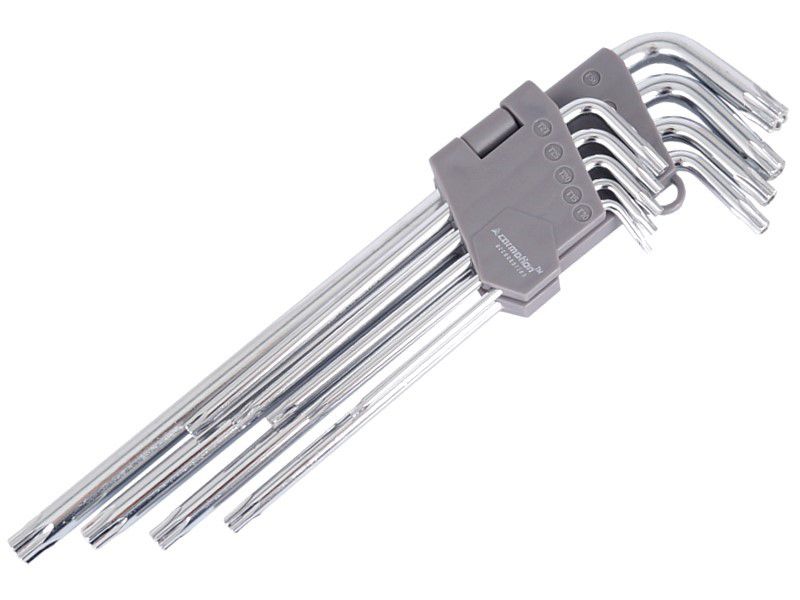 Klucze trzpieniowe otworowe, Carmotion, 230 mm do śrub TORX, T10 - T50, 9 szt.
