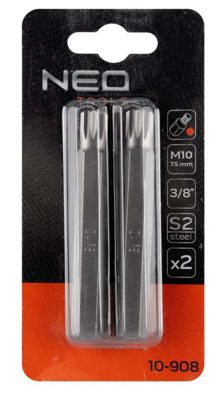 Końcówka Spline na nasadce NEO TOOLS M10, długości 75 mm srebrny 1 szt.