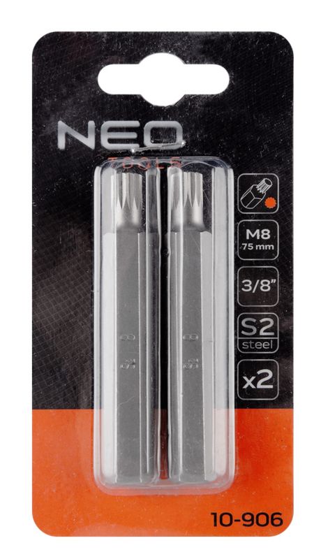 Końcówka Spline na nasadce NEO TOOLS M8, długości 75 mm srebrny 1 szt.