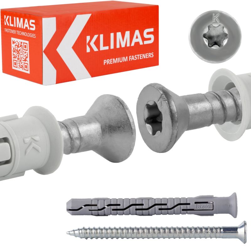 Kołki rozporowe KPS-Fast Klimas ramowe 8x60 mm łeb stożkowy torx 50 szt.