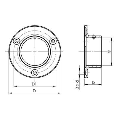 Kołnierz przyścienny AVIS dla poręczy balustrady fi42,4 mm, stal nierdzewna, szlifowany, 1 szt.