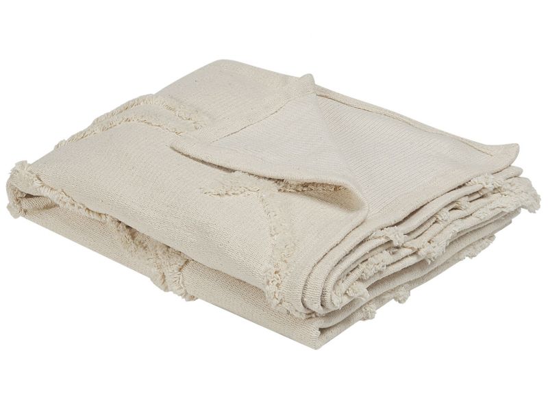Koc Acacia Bawełna 125 x 150 cm Beżowy 1 szt.