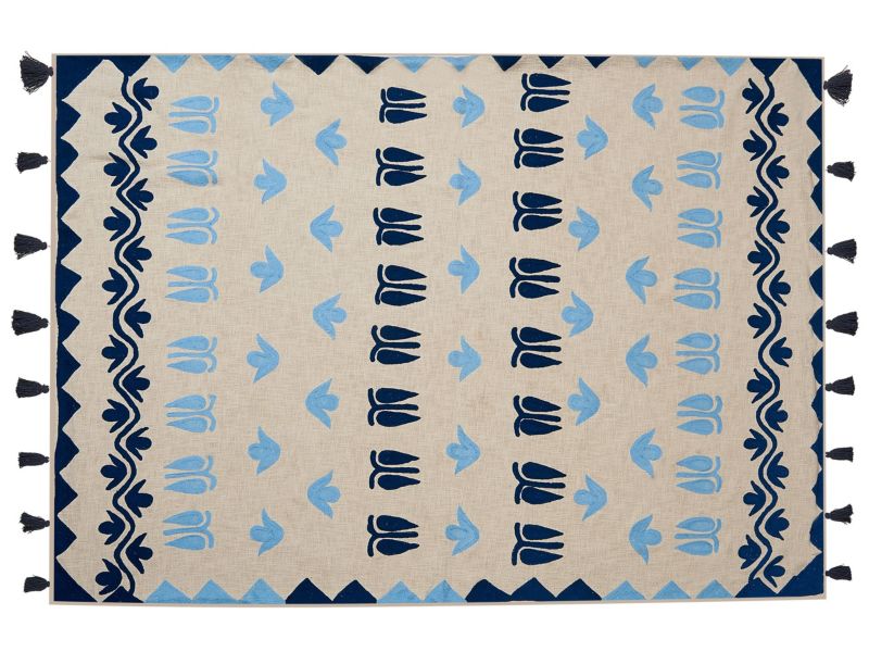 Koc Bhind Bawełna 130 x 180 cm Beżowy 1 szt.