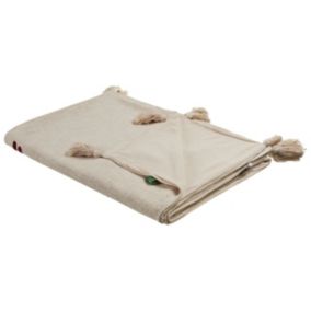 Koc Deoghar Bawełna 130 x 180 cm Beżowy 1 szt.