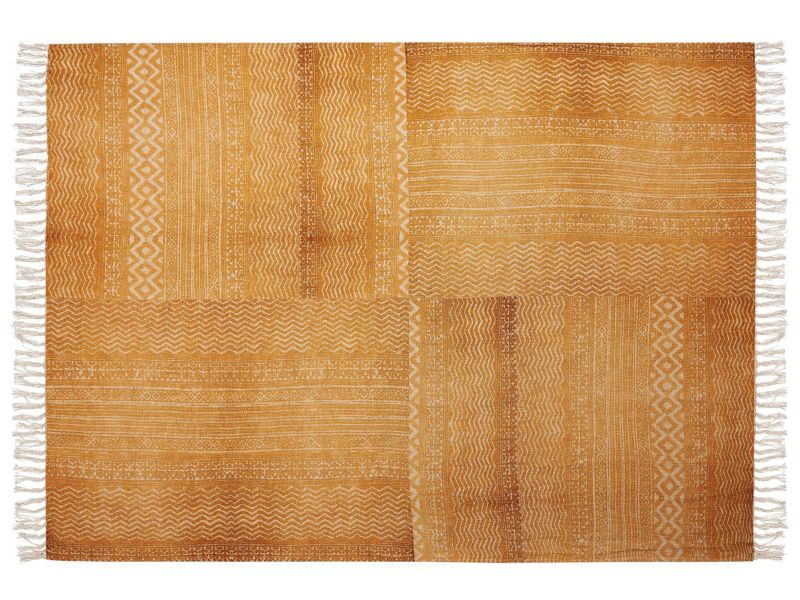 Koc Firozabad Bawełna 130 x 180 cm Pomarańczowy 1 szt.