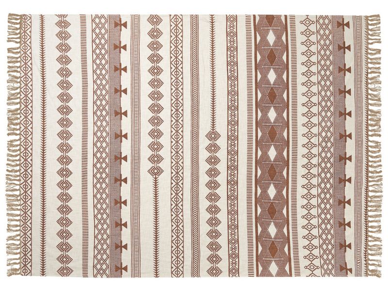 Koc Jorhat Bawełna 130 x 180 cm Beżowy 1 szt.