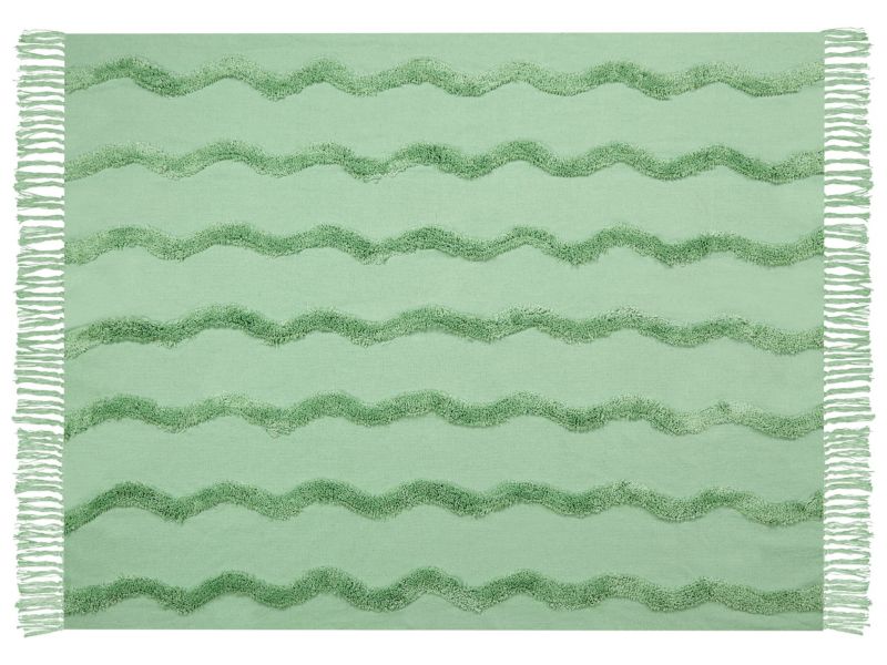 Koc Khari Bawełna 125 x 150 cm Jasnozielony 1 szt.