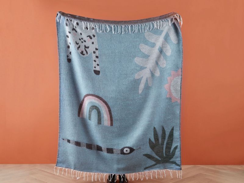 Koc Limgha 130 x 170 cm Niebieski 1 szt.