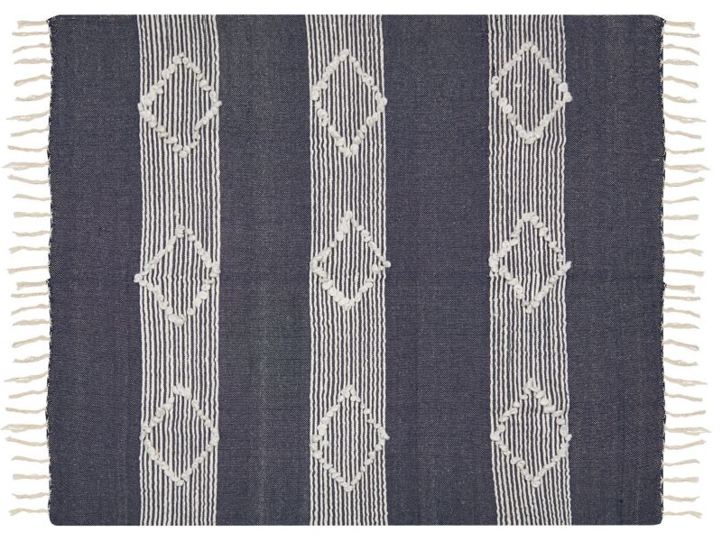 Koc Nemli Tkanina 130 x 150 cm Ciemnoniebieski 1 szt.