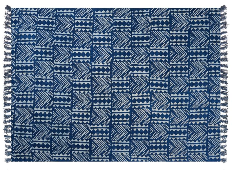 Koc Shivpuri Bawełna 130 x 180 cm Niebieski 1 szt.