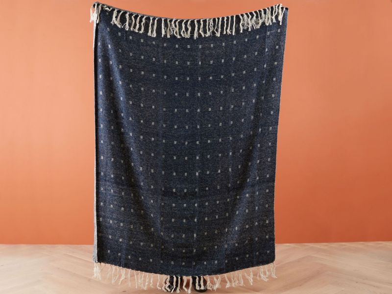 Koc Taari Bawełna 130 x 170 cm Lazurowy 1 szt.