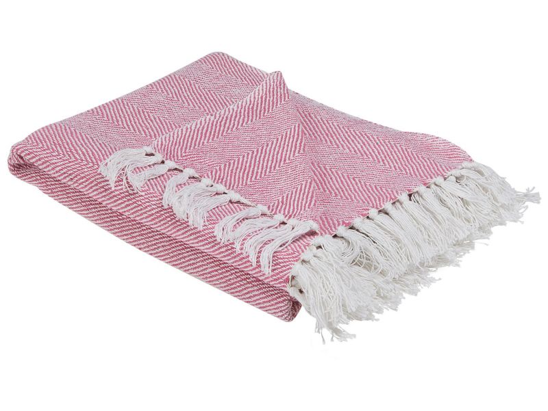 Koc Tangier Bawełna 130 x 160 cm Różowy 1 szt.