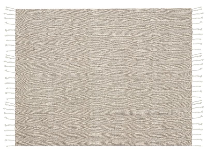 Koc Tilmi Bawełna 130 x 160 cm Jasnobeżowy 1 szt.