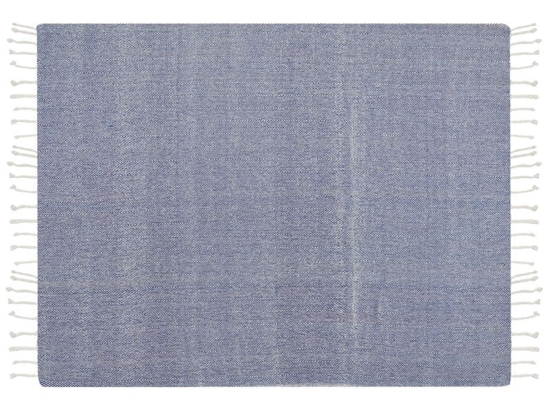 Koc Tilmi Bawełna 130 x 160 cm Niebieski 1 szt.