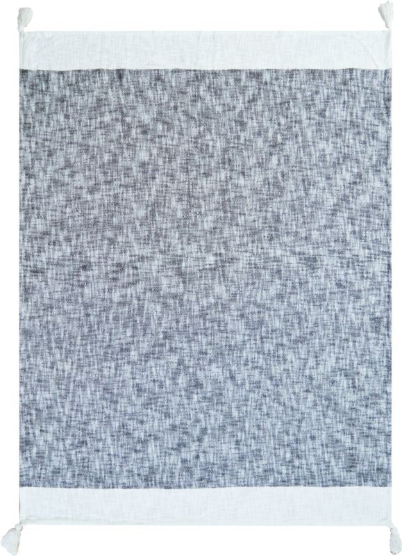 Koc tkany 130 x 170 cm melanż czarno biały