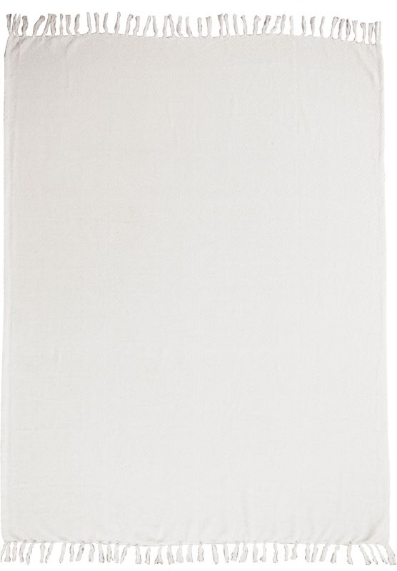 Koc tkany 130 x 170 cm romby biały