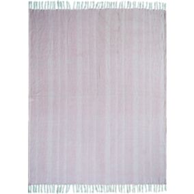 Koc tkany bawełniany 125 x 150 cm jodełka różowy