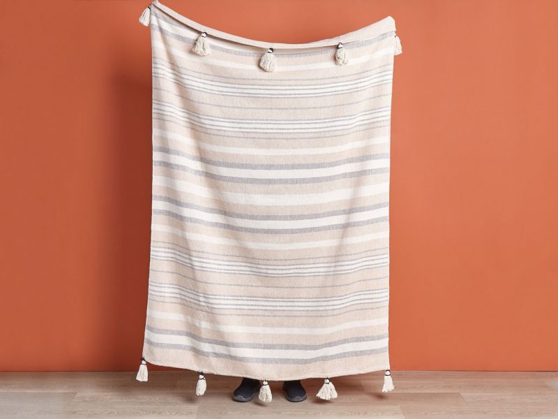 Koc Yarseli Bawełna 130 x 170 cm Beżowy 1 szt.