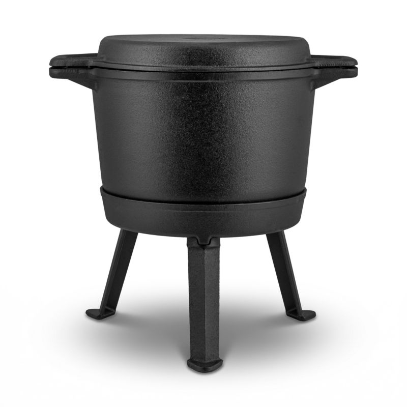 Kociołek żeliwny demontowany Berdsen BD-480 8L garnek + patelnia grill + przepisy 1szt.