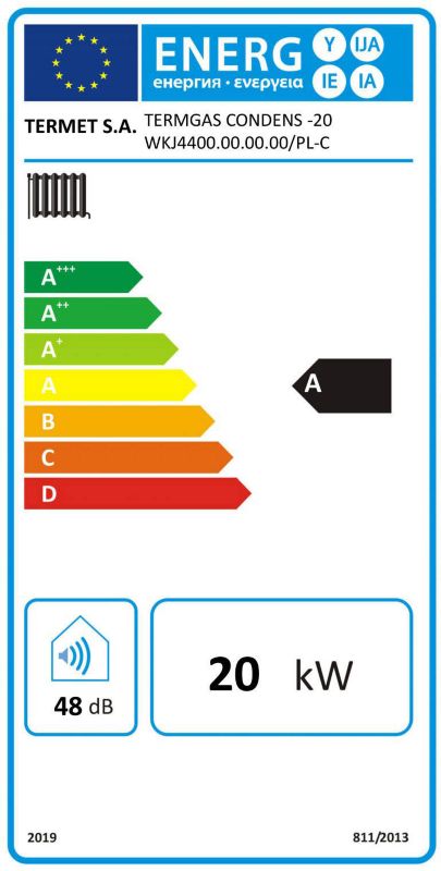 Kocioł gazowy 1-funkcyjny Termet Termgas Condens 20 kW