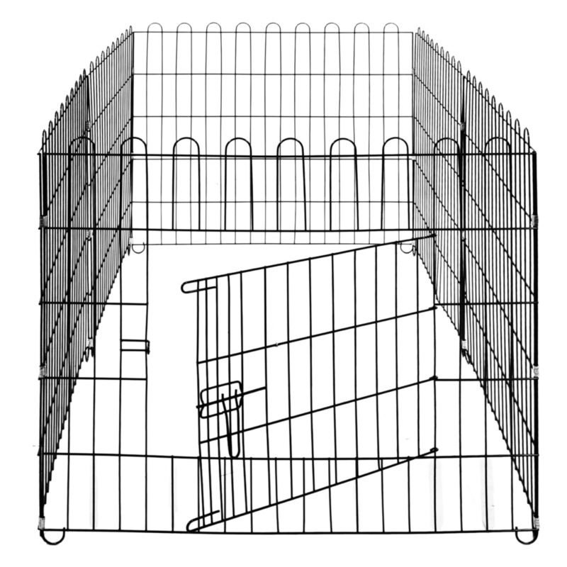 Kojec dla zwierząt metalowy Springos wybieg dla szczeniaków klatka dla psa 165x85 cm czarna 1 szt.