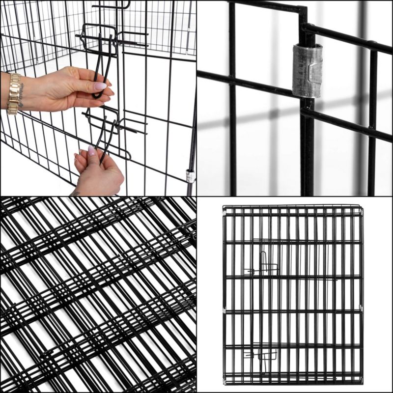 Kojec dla zwierząt Springos metalowy wybieg dla szczeniaków klatka dla psa 155x76 cm czarna 1 szt.