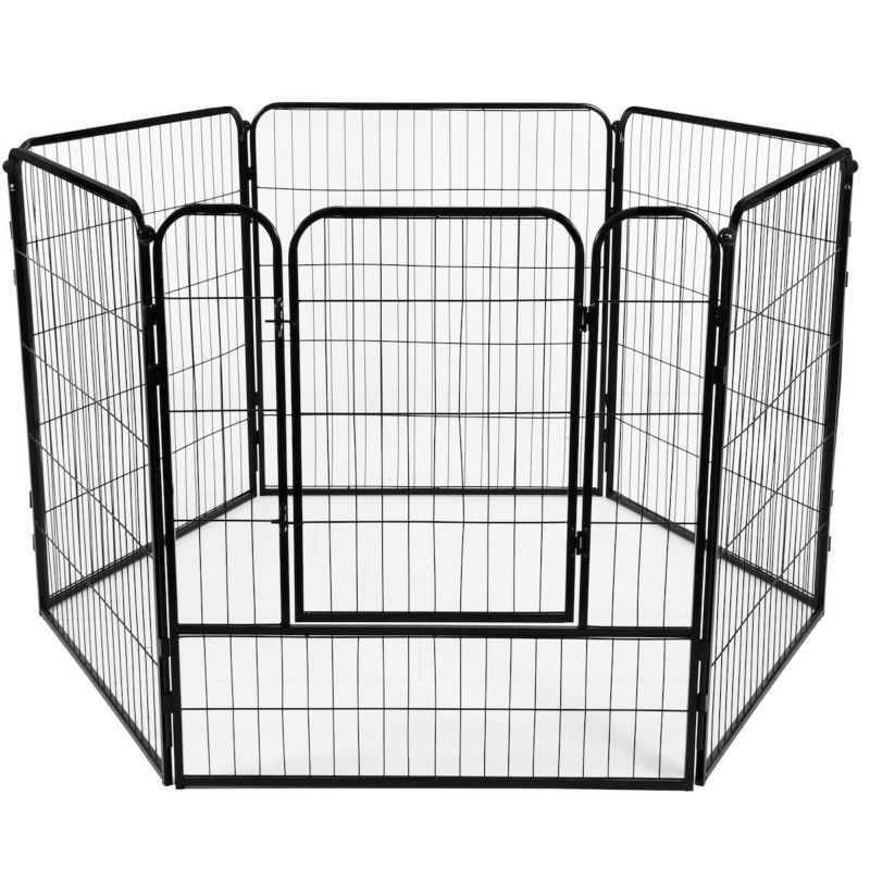 Kojec dla zwierząt Springos wybieg dla szczeniaków klatka dla psa 184x94x100 cm czarna 1 szt.