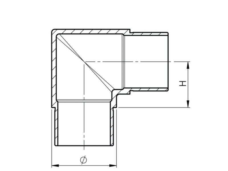 Kolanko 90 AVIS dla poręczy balustrady fi42,4 x 2,0 mm, stal nierdzewna, szlifowane, 1 szt.