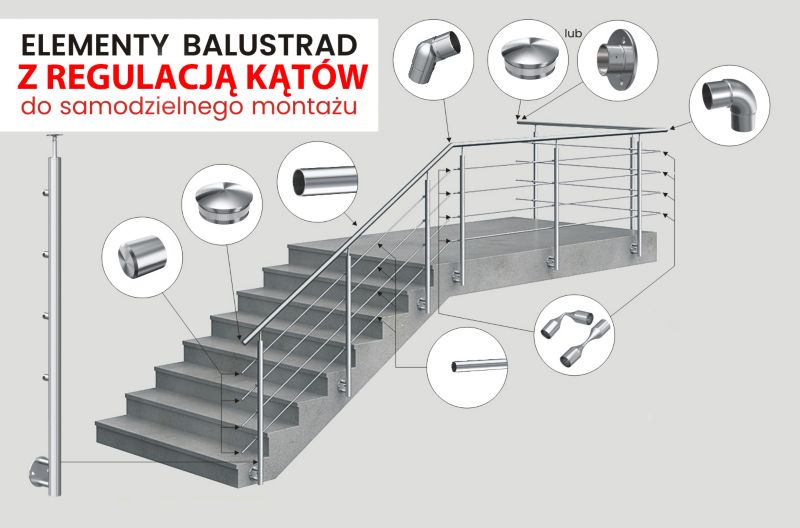 Kolanko 90 dla poręczy balustrady fi42,4 x 2,0 mm, AVIS, stal nierdzewna, szlifowane, 1 szt.